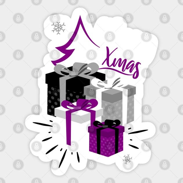 Asexual Presents - Merry Christmas Sticker by Fusti